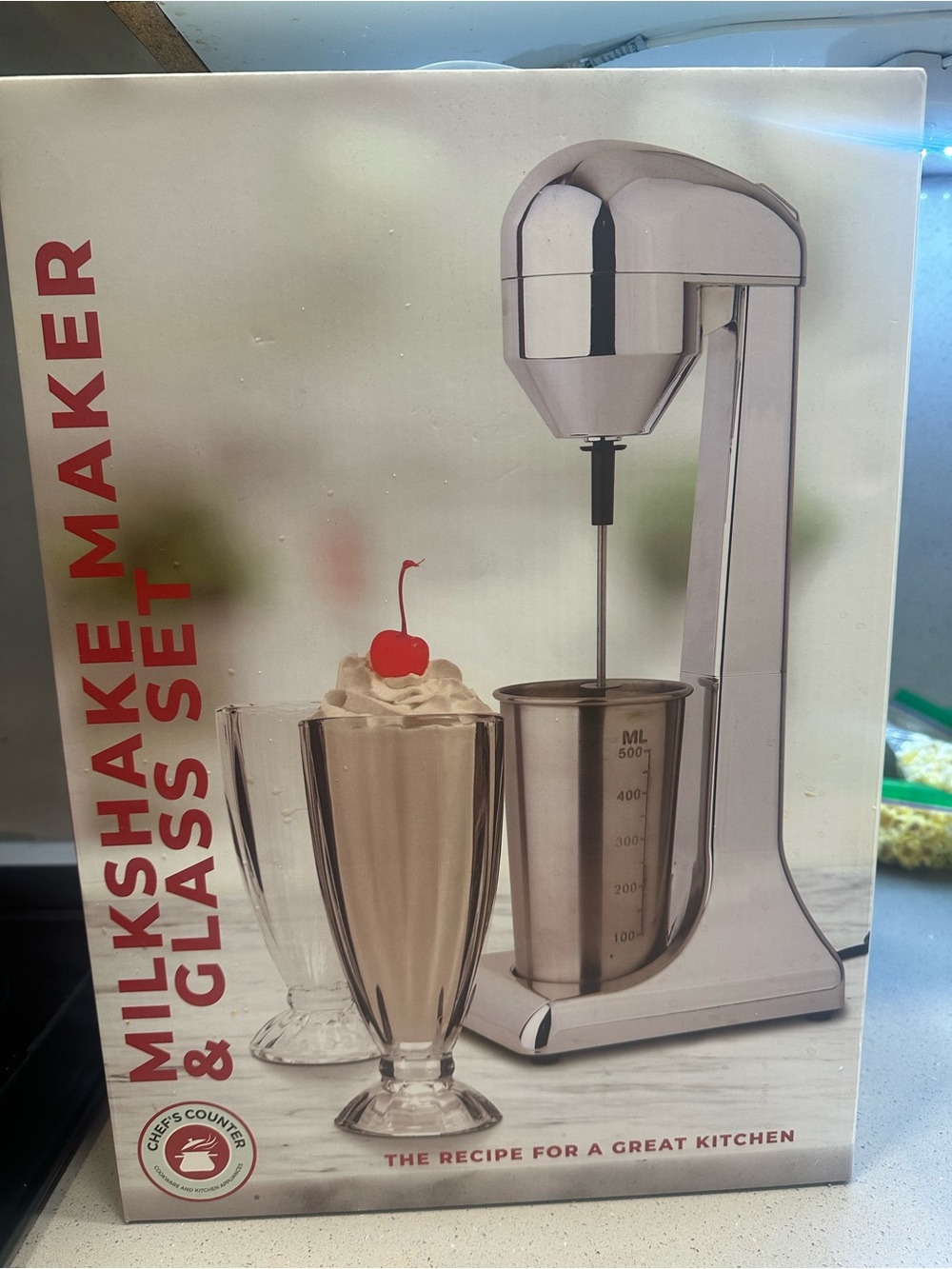 BRAND NEW UNOPENED Chef’s Counter Milkshake Maker & Glass Set
